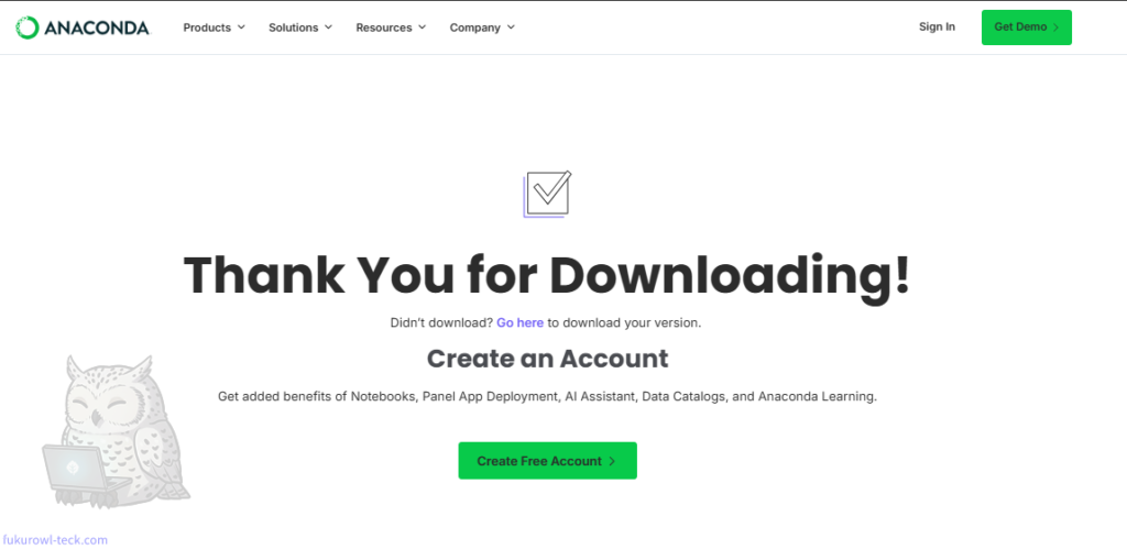 Anaconda Thank You for Downloading